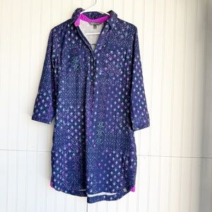 Title Nine Size S Blue Purple Geometric Print Adventurista Dress